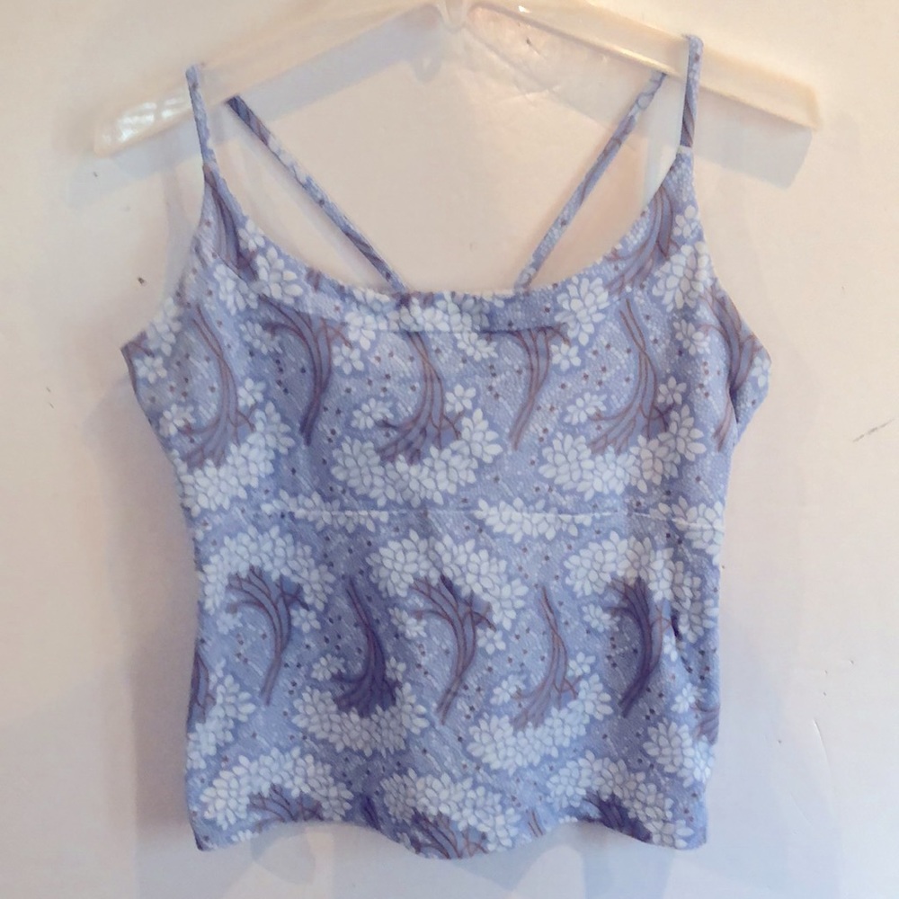 PATAGONIA Blue Floral Athletic Tank TOP L